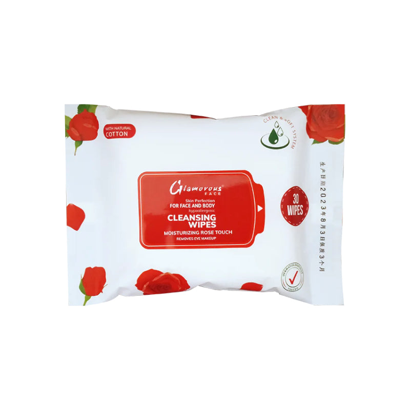 Glamorous Face Cleansing Makeup Remover Wipes 30 Pieces (ROSE)