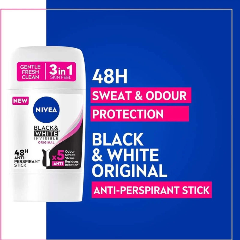 Nivea Black & White Invisible Original Anti-Perspirant Stick 50ml