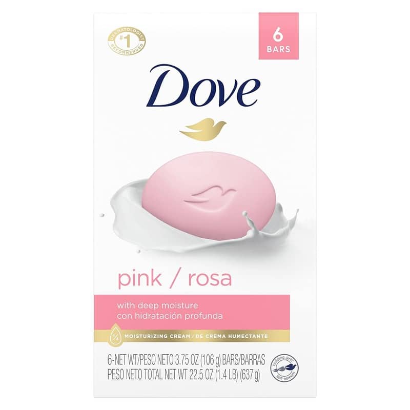 Dove Soap Pink / Rosa With Deep Moisturiser Beauty Bar 106g (Pack of 6 Soap Bars)