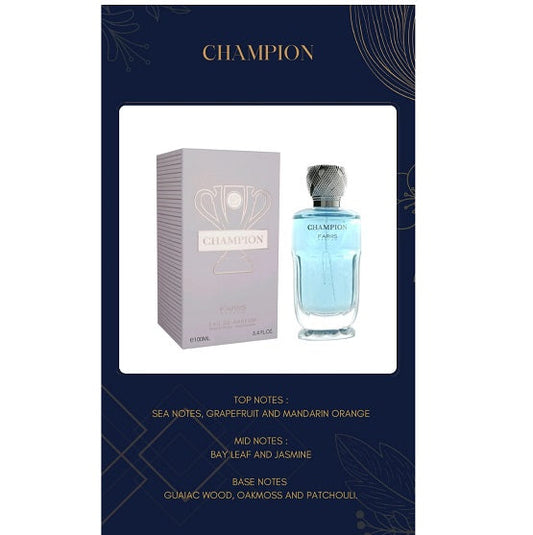 Faris Champion by Fariis EDP 100ml Long Lasting Fragrance for Men