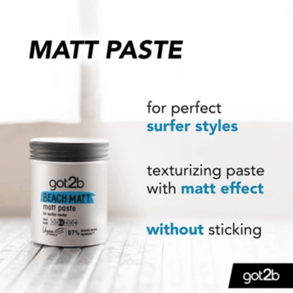 Schwarzkopf Got2b Beach Matt Paste Chill Hold 100ml Matte Finish & Casual Texture Styling