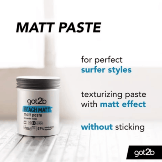Schwarzkopf Got2b Beach Matt Paste Chill Hold 100ml Matte Finish & Casual Texture Styling