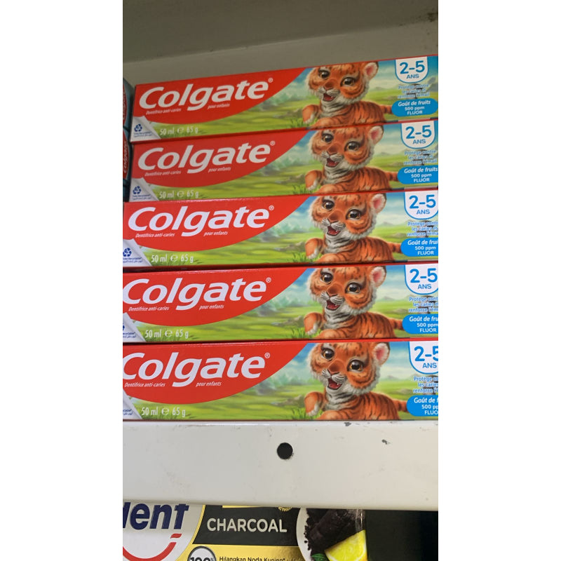 Colgate 2–5 Ans Fruit Flavor Toothpaste 50ml / 65g Gentle Cavity Protection for Kids