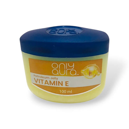 Only Aura Vitamin E Petroleum Jelly 100ml – Deep Moisturizing Skincare Jelly for Dry Skin Repair, Soft Smooth Skin, Antioxida