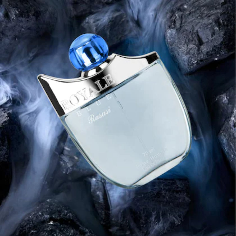 Rasasi Royale Blue Eau de Parfum 75ml - Long Lasting Original Fresh Masculine Fragrance for Men