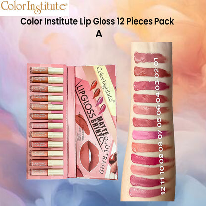 Color Institute Lip Gloss 12 Pieces Pack (A)
