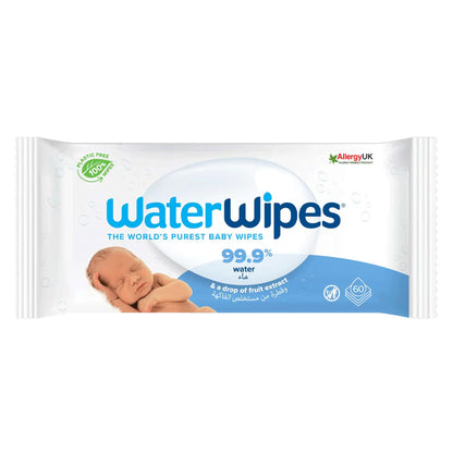 WaterWipes Sensitive+ Newborn & Baby Wipes, 3-In-1 Cleans, Cares, Protects, 99.9% Water, Unscented & Hypoallergenic