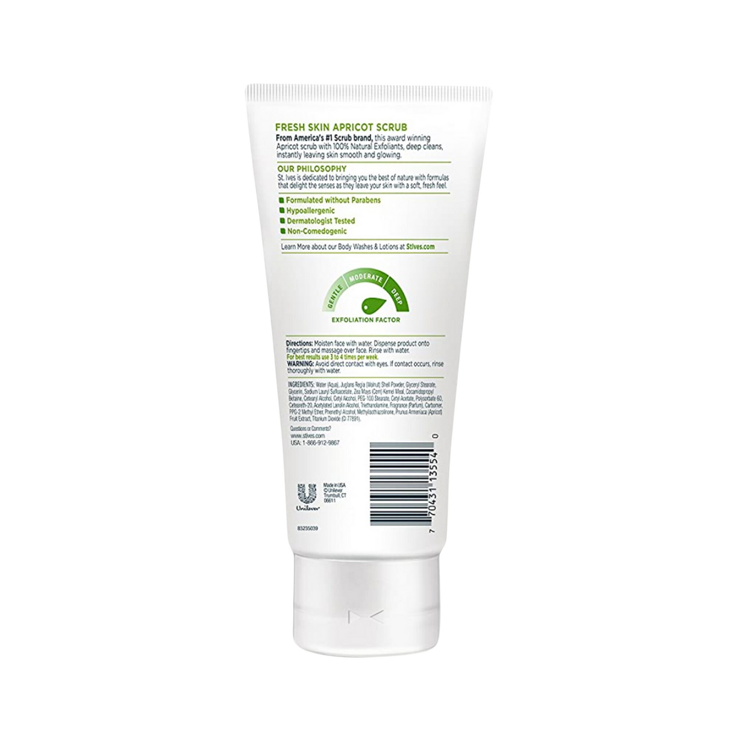 St. Ives Fresh Skin Scrub Apricot 170g Gentle Exfoliating & Brightening Face Scrub