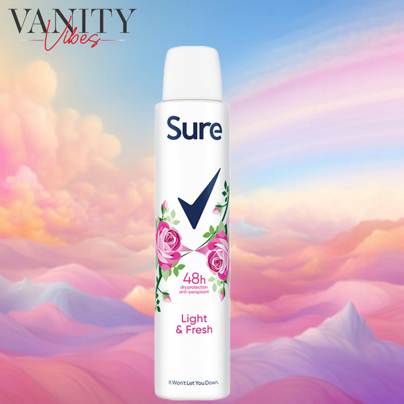 Sure Light & Fresh Antiperspirant Deodorant Spray 200ml Long-Lasting Freshness & Odor Protection