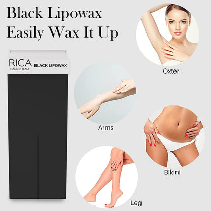 Rica Black Liposoluable Roll On Wax Refill - 100 ML