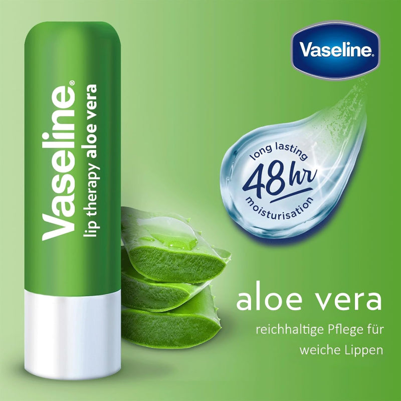 Vaseline Lip Therapy Aloe Vera Lip Balm 4.8g – Hydrating Lip Balm for Soft Smooth Lips, Daily Moisture Care, Dry Lip Protecti
