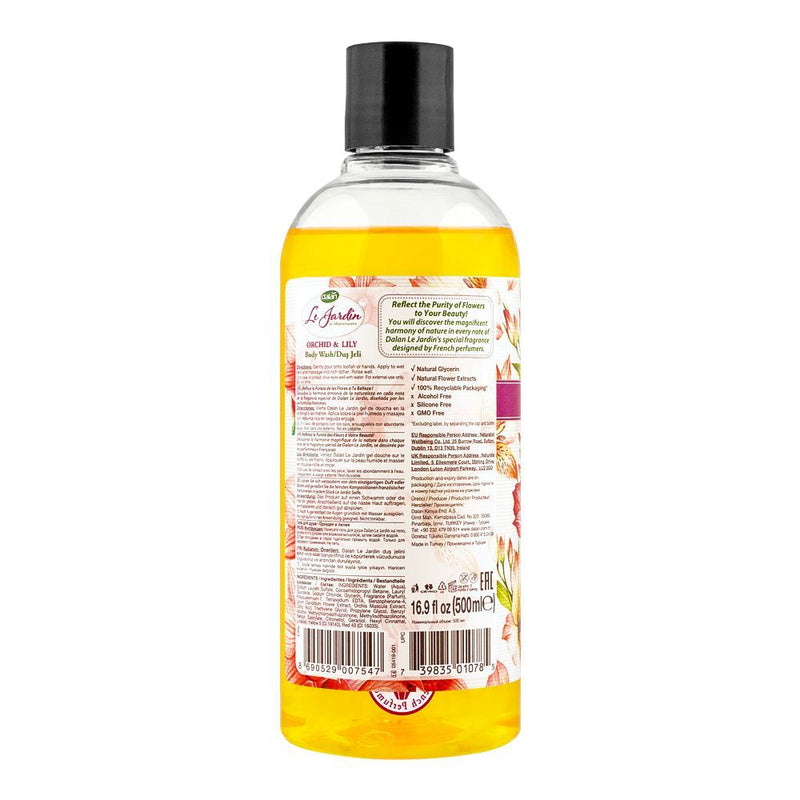 Dalan Le Jardin Orchid & Lily Ultra Rich Perfumed Body Wash 500ml - Luxurious Shower Gel for Soft, Smooth & Long Lasting Frag