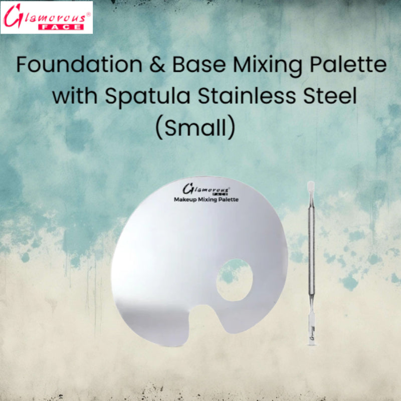 Glamorous Face Foundation & Base Mixing Palette with Spatula Stainless Steel (Small)
