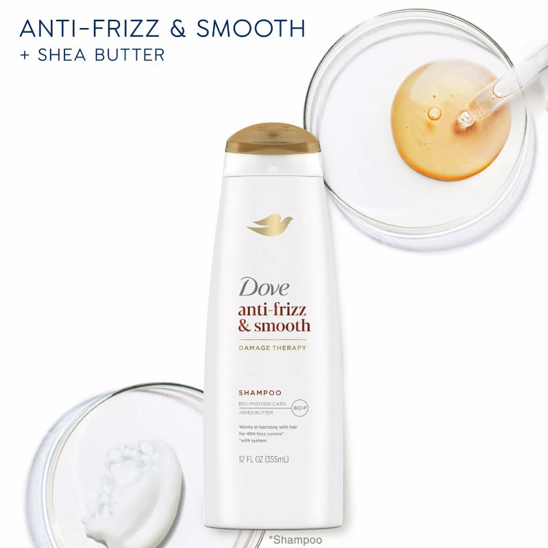 Dove Anti Frizz & Smooth Damage Therapy Shampoo 355ml