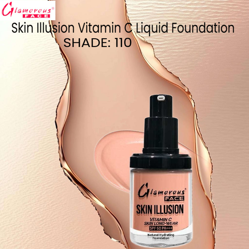 Glamorous Face Skin Illusion Vitamin C Liquid Foundation 25ml (SHADE:110)