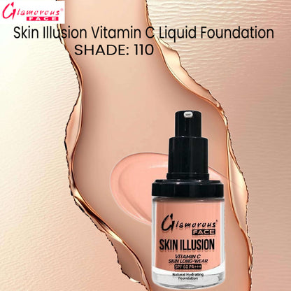 Glamorous Face Skin Illusion Vitamin C Liquid Foundation 25ml (SHADE:110)