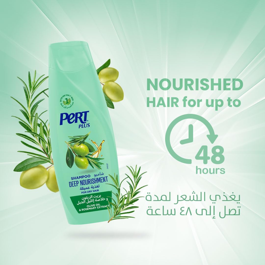 Pert Plus Deep Nourishment Shampoo with Olive Oil & Rosemary Extracts For Dry Hair 400ml