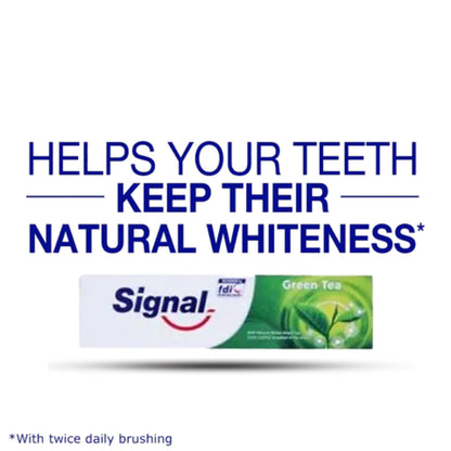 Signal Green Tea Toothpaste 100ml – Natural Herbal Fluoride Toothpaste for Cavity Protection, Fresh Breath, Plaque Control & 