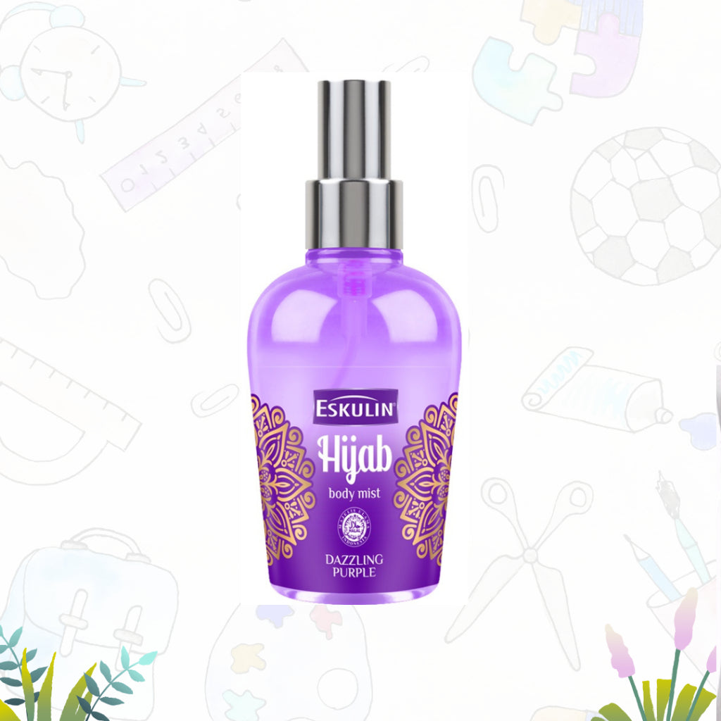 Eskulin Hijab Dazzling Purple Spray Mist Cologne 125ml - Long Lasting Sweet Floral Fragrance Body Mist for Women Fresh & Deod