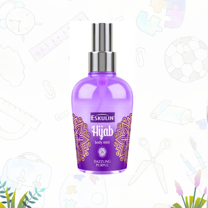 Eskulin Hijab Dazzling Purple Spray Mist Cologne 125ml - Long Lasting Sweet Floral Fragrance Body Mist for Women Fresh & Deod