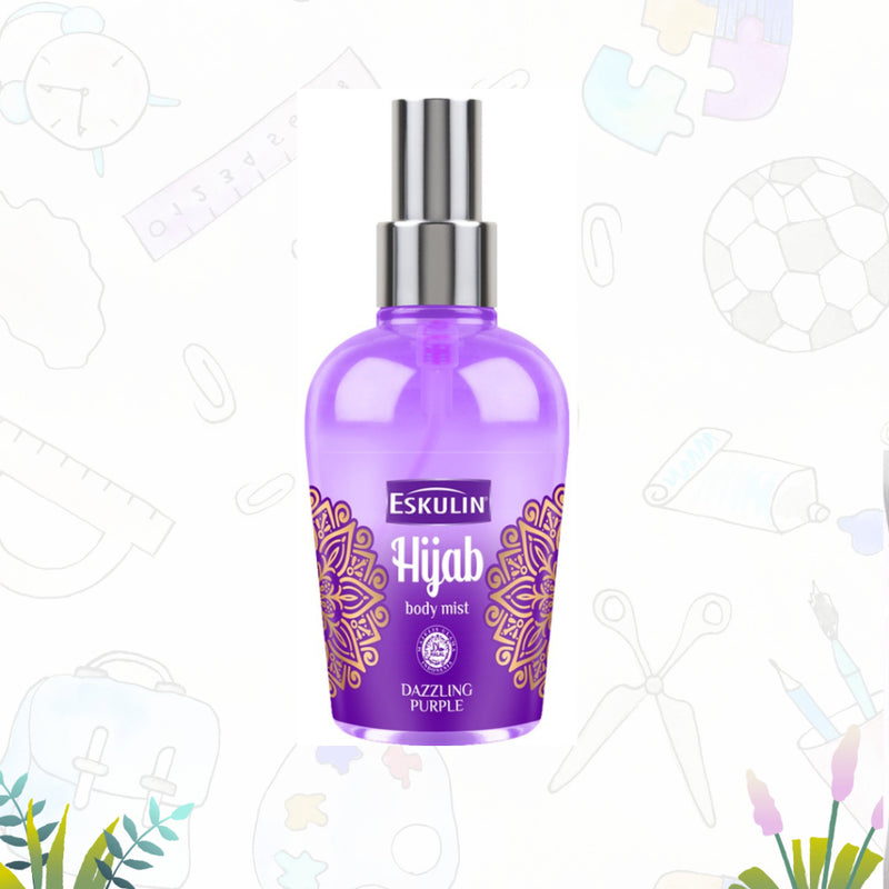 Eskulin Hijab Dazzling Purple Spray Mist Cologne 125ml - Long Lasting Sweet Floral Fragrance Body Mist for Women Fresh & Deod