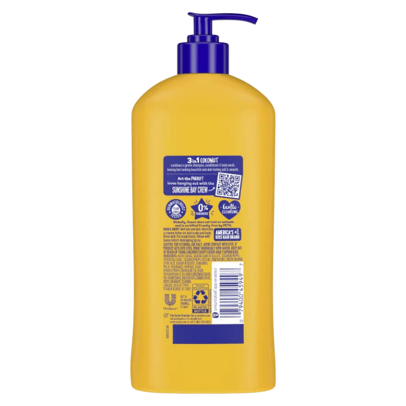 Suave Kids 3 in 1 Coconut Splash Shampoo + Conditioner + Body Wash 532ml