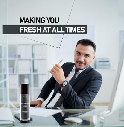 Lomani Pour Homme Paris Deodorant Spray 200ml - Long Lasting Fresh Woody Aromatic Masculine Fragrance Body Spray for Men Dail