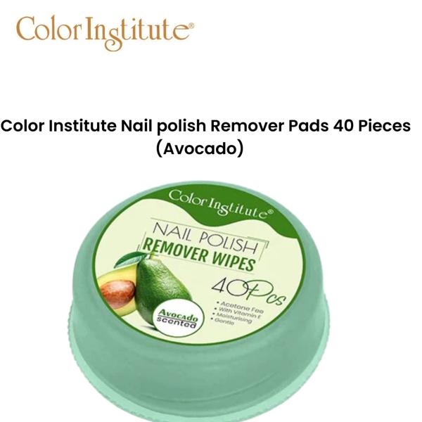 Color Institute Nail polish Remover Pads 40 Pieces (Avocado)
