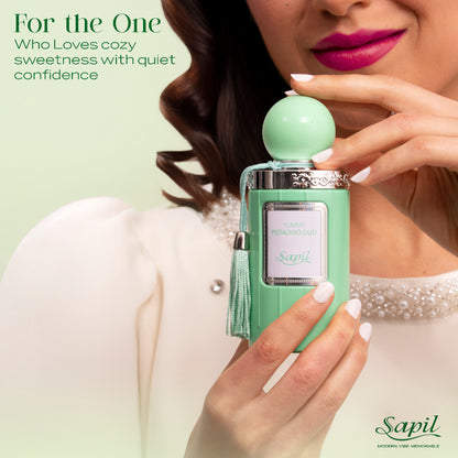 Sapil Yummy Pistachio Oud Eau de Parfum for Men & Women 100ml - Long Lasting Sweet Gourmand Oud Fragrance Perfume with Nutty 