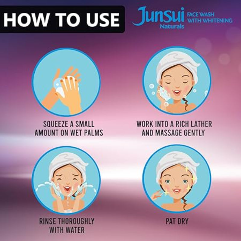 Junsui Naturals Oil Control Whitening Face Wash 100g - Deep Cleansing Facial Cleanser for Oil Control, Acne Prevention & Brig