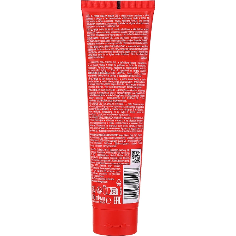 Schwarzkopf Osis+ G. Force Strong Hold Gel 150ml Long-Lasting Styling & Firm Hold