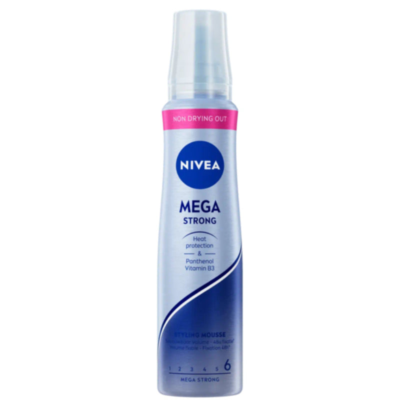 Nivea Mega Strong Styling Mousse with Heat Protection & Panthenol (Vitamin B3) 150 ml Strong Hold & Hair Care
