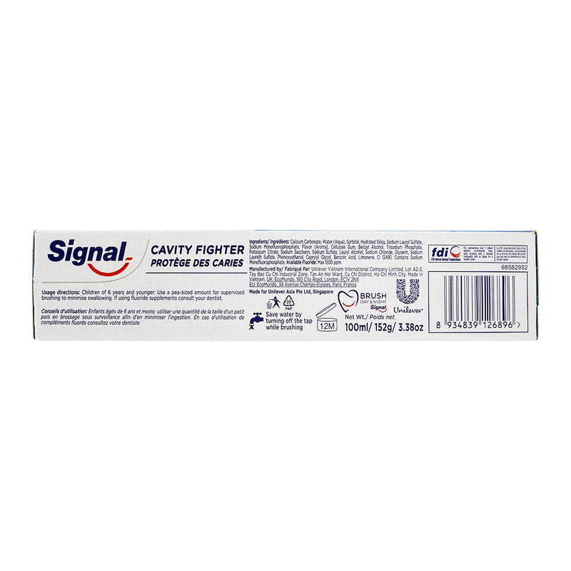 Signal Cavity Fighter Double Action Toothpaste 100ml - Strong Cavity Protection Toothpaste for Healthy Teeth, Fresh Breath, P