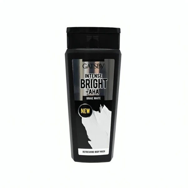 Gatsby Intense Bright Refreshing Brave White Body Wash 250ml – Deep Cleansing Shower Gel for Bright Skin, Long Lasting Fresh 