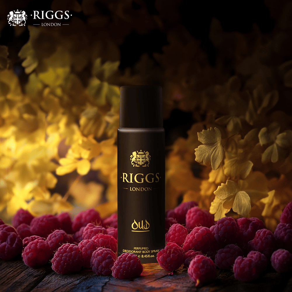 Riggs London Oud Perfumed Deodorant Body Spray 250ml Long-Lasting Rich & Exotic Fragrance