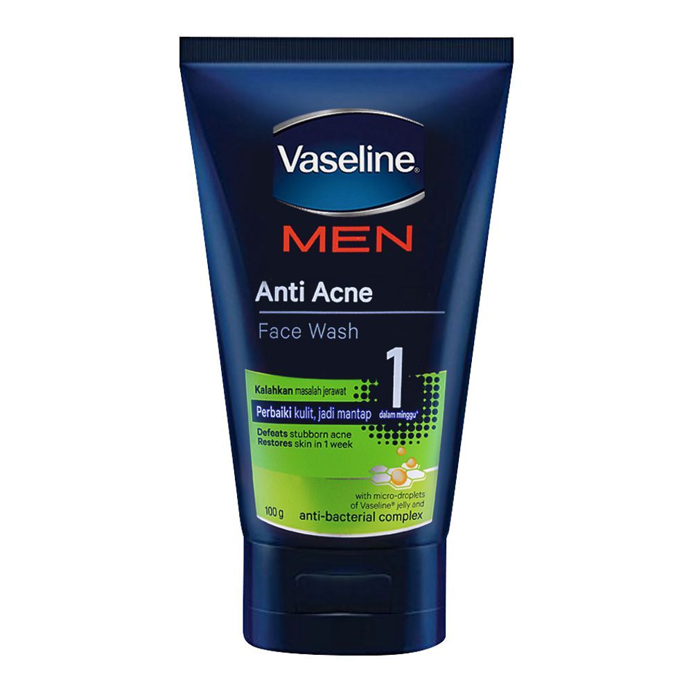 Vaseline Men Anti-Acne Face Wash 100g – Deep Cleansing for Acne-Prone Skin
