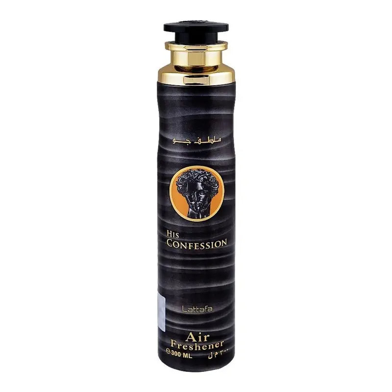 Lattafa His Confession Air Freshener 300ml – Long Lasting Luxury Masculine Woody Fragrance Room Spray for Home & Office