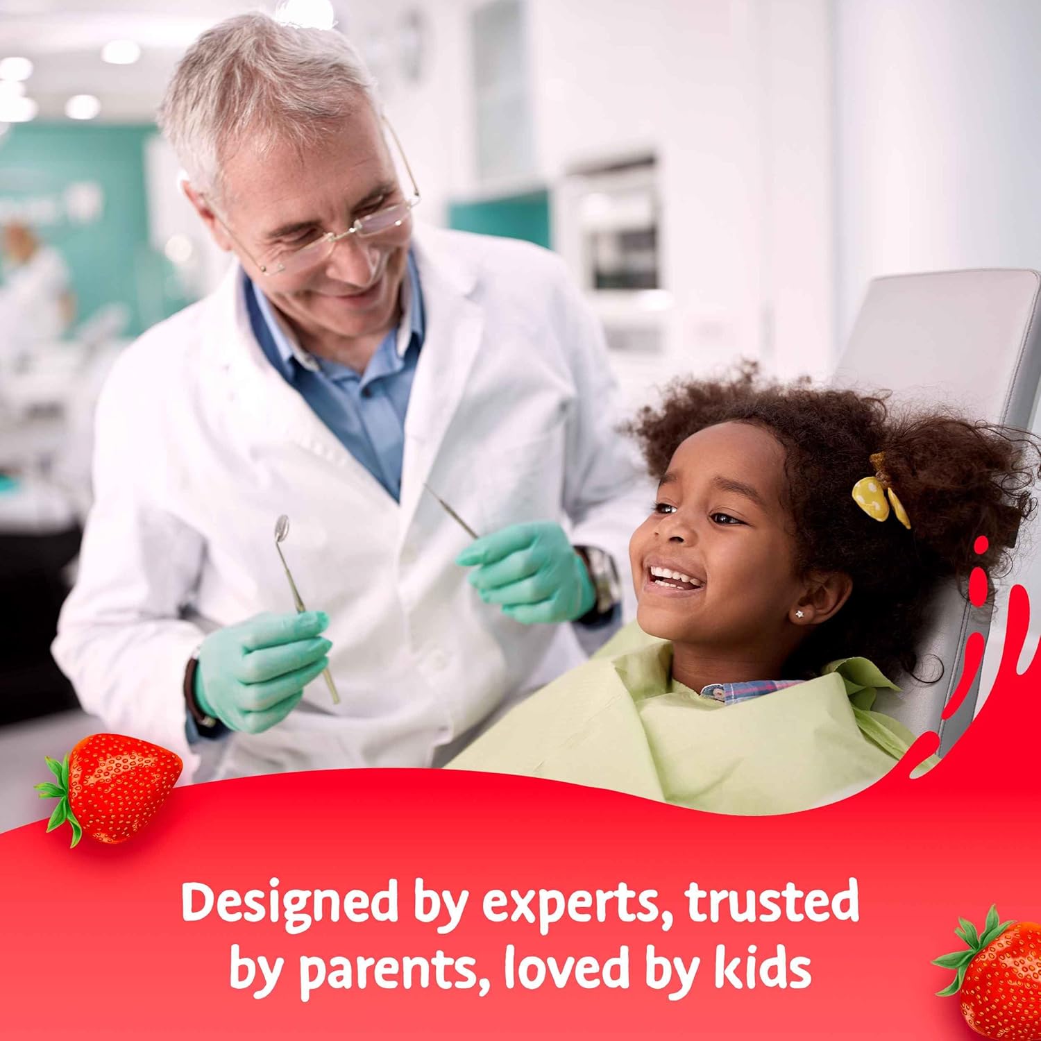 Aquafresh 0% Artificial Flavour & Sweetener Splash Strawberry Toothpaste 3 - 8 Years 75ml - Gentle 24hr Protection Kids Tooth