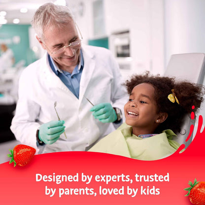 Aquafresh 0% Artificial Flavour & Sweetener Splash Strawberry Toothpaste 3 - 8 Years 75ml - Gentle 24hr Protection Kids Tooth