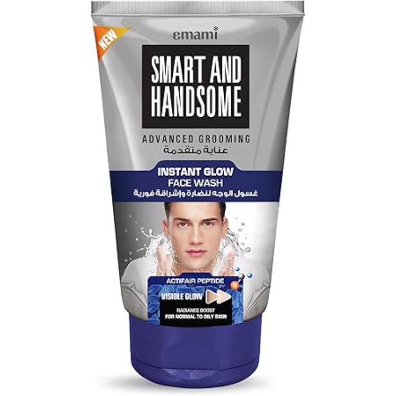 Emami Smart and Handsome Advanced Grooming Instant Glow Face Wash 100g for Men – Deep Cleansing Oil Control Brightening Face 