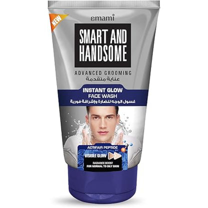 Emami Smart and Handsome Advanced Grooming Instant Glow Face Wash 100g for Men – Deep Cleansing Oil Control Brightening Face 
