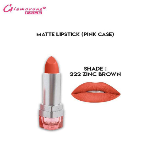 Glamorous Face Matte Lipstick Vitamin E & Aloe Vera Extracts (shade 222) (Zinc Brown)