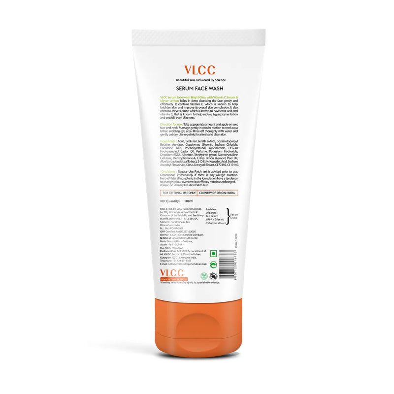 VLCC Bright Glow Serum Face Wash with Vitamin C Serum & Meyer Lemon 150ml