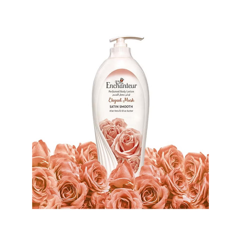 Enchanteur Elegant Musk Perfumed Body Lotion 500ml - Deep Moisturizing Lotion with Long Lasting Musk Fragrance for Soft, Smoo