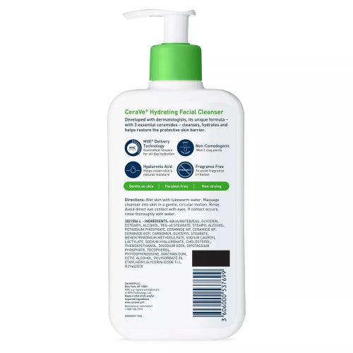 CeraVe Hydrating Facial Cleanser - 355ml USA STOCK