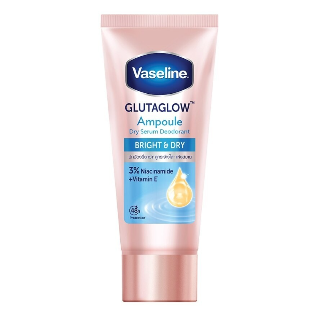 Vaseline Glutaglow Ampoule Dry Serum Deodorant Bright & Dry 3% Niacinamide + Vitamin E 45ml