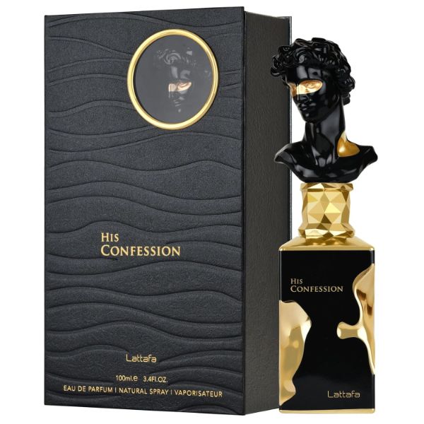 Lattafa His Confession Eau de Parfum 100ml - Long Lasting Original Elegant Masculine Fragrance for Men
