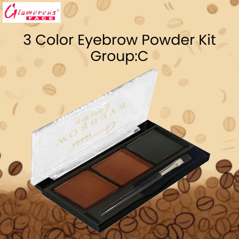 Glamorous Face 3 Color Eyebrow Powder Kit (Group:C)