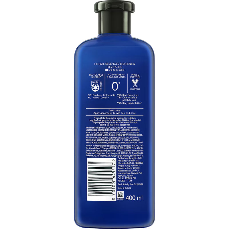 Herbal Essences Bio Renew Conditioner Revitalise Blue Ginger 400ml