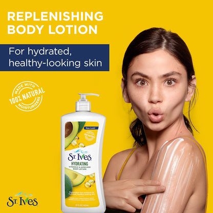 St. Ives Hydrating Vitamin E & Avocado Body Lotion Paraben Free 621ml